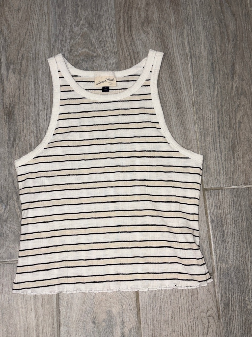 LIKE NEW! Women's Vintage Thread Cream Striped Tank - MEDIUM